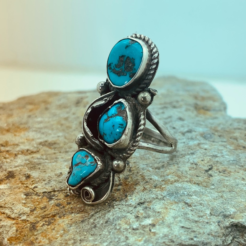 Sterling silver turquoise Native American ring size 7